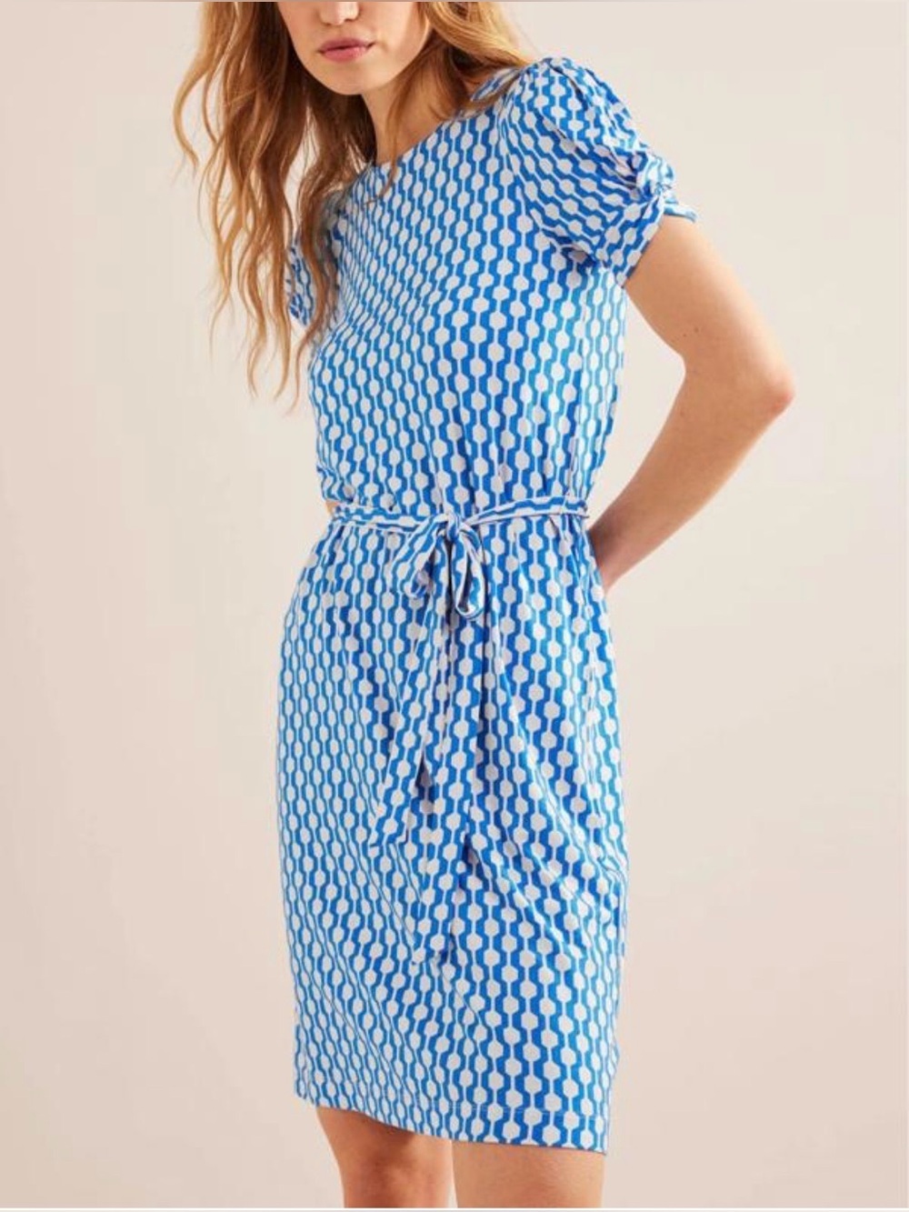 Boden Knot Detail Jersey Mini Dress Women  SZ 14R